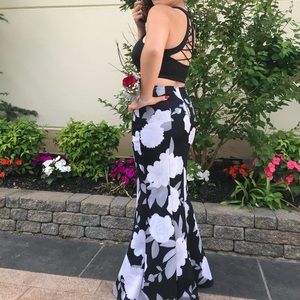 floral two piece mermaid formal dress